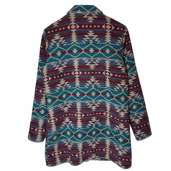 Outback Trading Co. Women's Moree Beet Aztec Long Jacket size Large - Picture 4 of 6